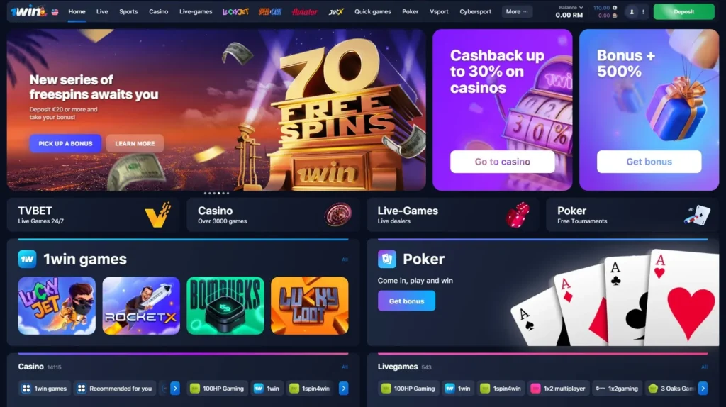 1WIN Online Casino features