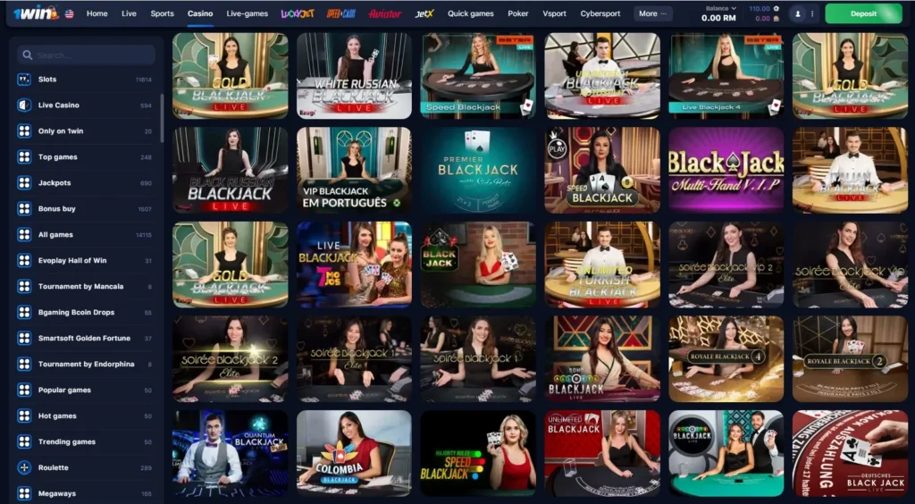 Online Blackjack in 1WIN Casino