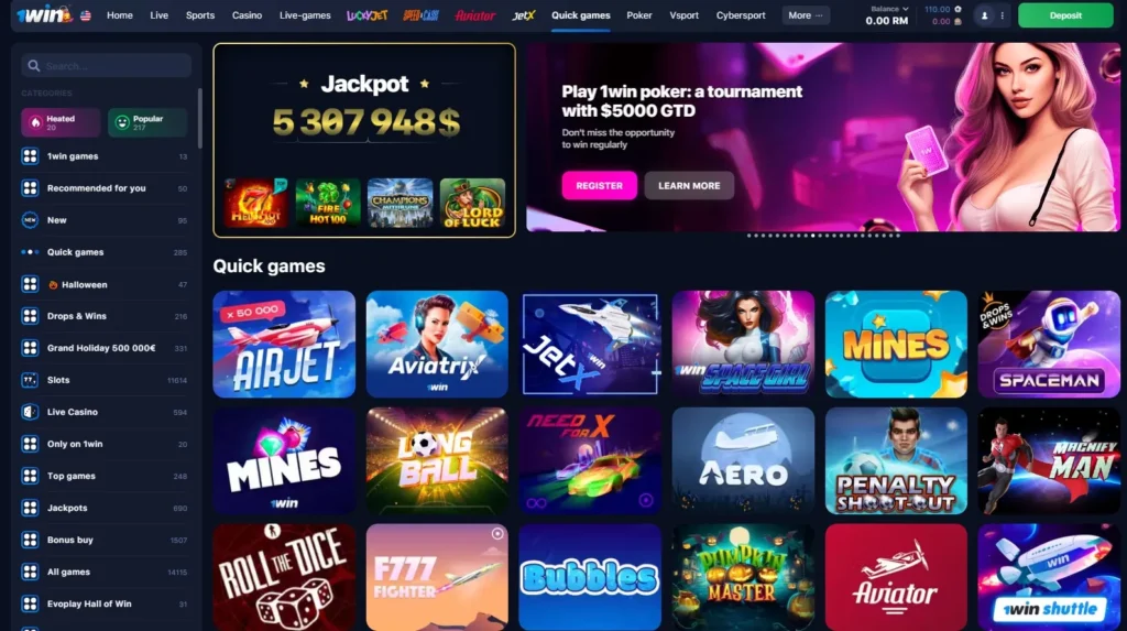 Instant games in 1WIN Online Casino
