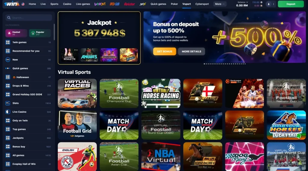 Virtual sport in 1WIN Online Casino